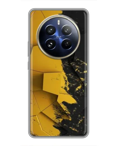 Чехол для Realme 12 Pro Plus с картинкой «Золотые осколки геометрии»