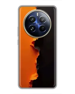 Чехол для Realme 12 Pro Plus с картинкой «Оранжевый разлом»