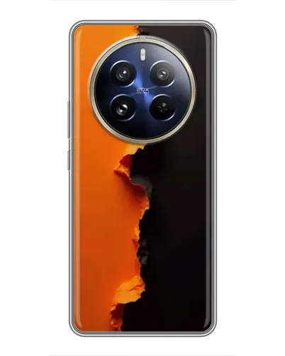 Чехол для Realme 12 Pro Plus с картинкой «Оранжевый разлом»