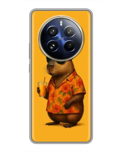 Чехол для Realme 12 Pro Plus с картинкой «Капибара на отдыхе»