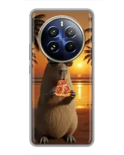 Чохол для Realme 12 Pro Plus з картинкою «Капібара з піцою»