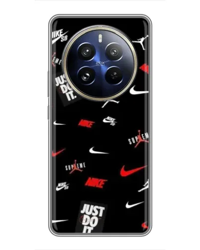 Чехол для Realme 12 Pro с картинкой «Nike Mix Pattern»