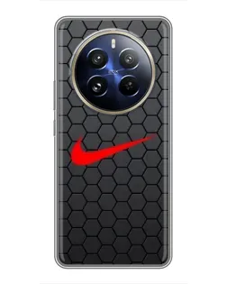 Чехол для Realme 12 Pro с картинкой «Nike — карбоновая сетка»