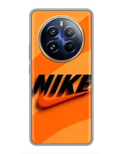 Чехол для Realme 12 Pro с картинкой «Оранжевый драйв Nike»