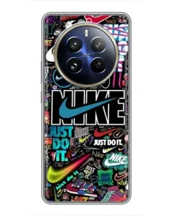 Чехол для Realme 12 Pro с картинкой «Яркий коллаж Nike»