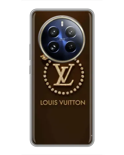 Чехол для Realme 12 Pro с картинкой «LV — золотая печать»