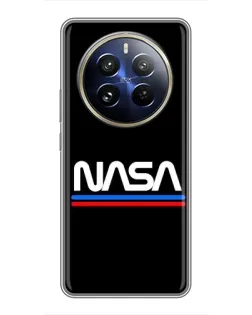 Чехол для Realme 12 Pro с картинкой «NASA — классика Red Blue»