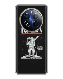 Чехол для Realme 12 Pro с картинкой «NASA — шагаем по Луне»