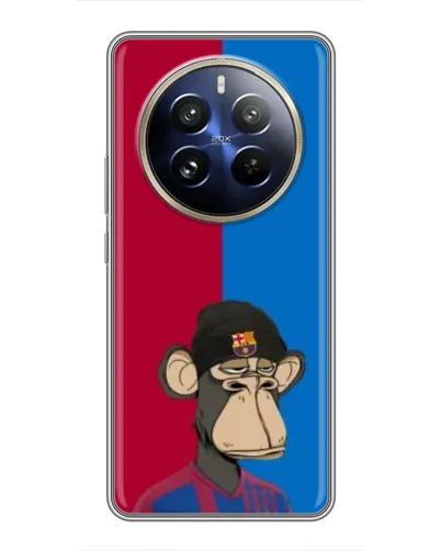 Чехол для Realme 12 Pro с картинкой «Bored Ape — фанат Барсы»