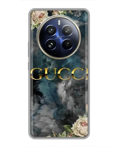 Чехол для Realme 12 Pro с картинкой «Абстрактные цветы Gucci» Чехол для Realme 12 Pro с картинкой «Абстрактные цветы Gucci»