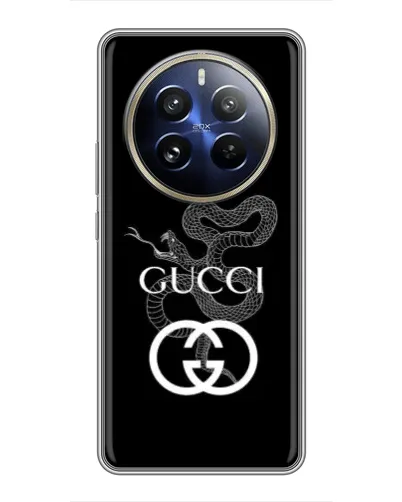 Чехол для Realme 12 Pro с картинкой «Gucci — серебряная змея» Чехол для Realme 12 Pro с картинкой «Gucci — серебряная змея»