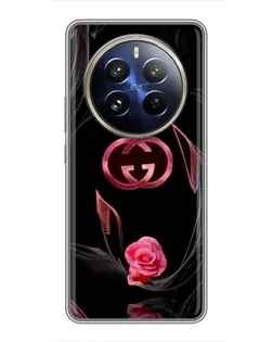 Чехол для Realme 12 Pro с картинкой «Gucci — неоновая роза»