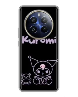 Чехол для Realme 12 Pro с картинкой «Kuromi — черный минимализм» Чехол для Realme 12 Pro с картинкой «Kuromi — черный минимализм»