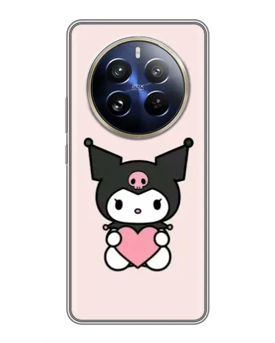 Чехол для Realme 12 Pro с картинкой «Kuromi и сердце»