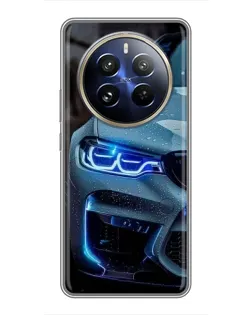 Чехол для Realme 12 Pro с картинкой «Взгляд BMW с синими фарами»