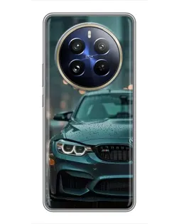 Чехол для Realme 12 Pro с картинкой «BMW в огнях города»