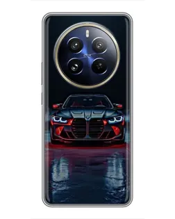 Чехол для Realme 12 Pro с картинкой «BMW на мокрой дороге»