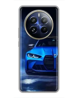 Чехол для Realme 12 Pro с картинкой «Голубая BMW M4»