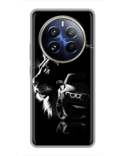 Чехол для Realme 12 Pro с картинкой «BMW и лев» Чехол для Realme 12 Pro с картинкой «BMW и лев»
