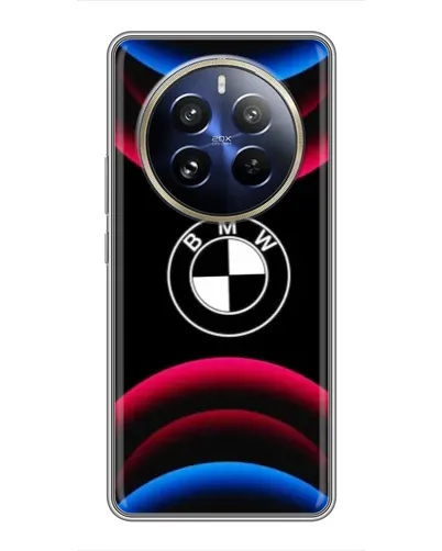 Чехол для Realme 12 Pro с картинкой «Логотип BMW и неоновые дуги» Чехол для Realme 12 Pro с картинкой «Логотип BMW и неоновые дуги»