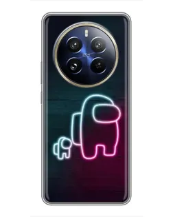 Чехол для Realme 12 Pro с картинкой «Among Us неон-арт»