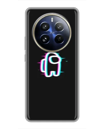 Чехол для Realme 12 Pro с картинкой «Among Us неон»