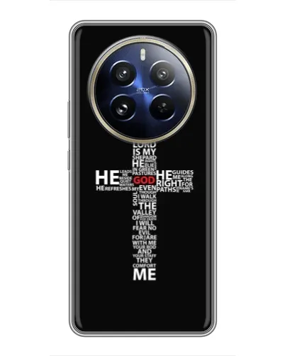Чехол для Realme 12 Pro с картинкой «Текстовый крест» Чехол для Realme 12 Pro с картинкой «Текстовый крест»