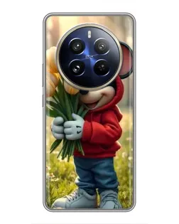 Чехол для Realme 12 Pro с картинкой «Микки с тюльпанами» Чехол для Realme 12 Pro с картинкой «Микки с тюльпанами»