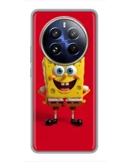 Чехол для Realme 12 Pro с картинкой «Спанч Боб на красном»