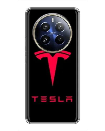 Чехол для Realme 12 Pro с картинкой «Tesla Red Logo» Чехол для Realme 12 Pro с картинкой «Tesla Red Logo»