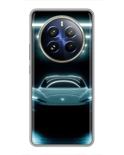 Чехол для Realme 12 Pro с картинкой «Tesla в неоне»