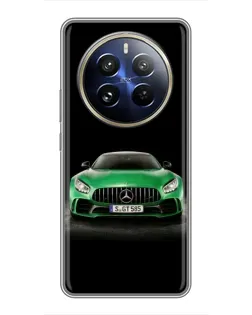 Чехол для Realme 12 Pro с картинкой «Mercedes — неоновый лого»