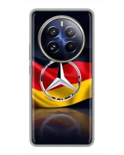 Чехол для Realme 12 Pro с картинкой «Mercedes — флаг Германии»