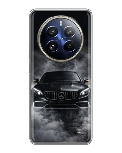 Чехол для Realme 12 Pro с картинкой «Mercedes в дыму»