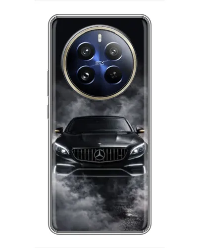 Чехол для Realme 12 Pro с картинкой «Mercedes в дыму»