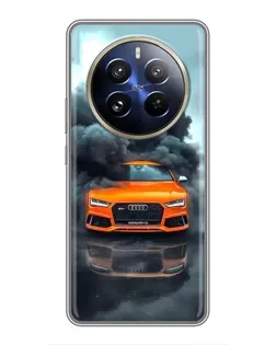 Чехол для Realme 12 Pro с картинкой «Audi в облаках дыма»
