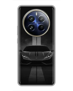 Чехол для Realme 12 Pro с картинкой «Lamborghini симметрия дорог»