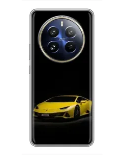 Чехол для Realme 12 Pro с картинкой «Lamborghini желтый акцент»