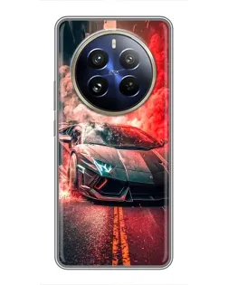 Чехол для Realme 12 Pro с картинкой «Lamborghini красный дым»