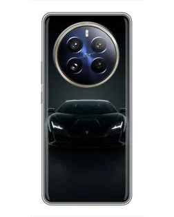 Чехол для Realme 12 Pro с картинкой «Черный Lamborghini Aventador»