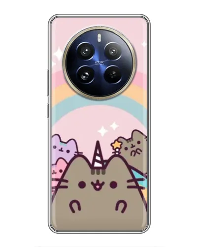 Чехол для Realme 12 Pro с картинкой «Единорог Pusheen»