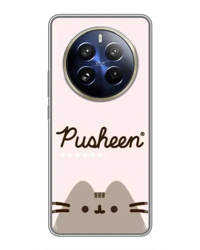 Чехол для Realme 12 Pro с картинкой «Pusheen логотип»