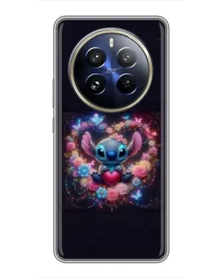 Чехол для Realme 12 Pro с картинкой «Stitch в цветах» Чехол для Realme 12 Pro с картинкой «Stitch в цветах»