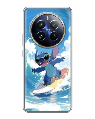 Чехол для Realme 12 Pro с картинкой «Стич на волне»
