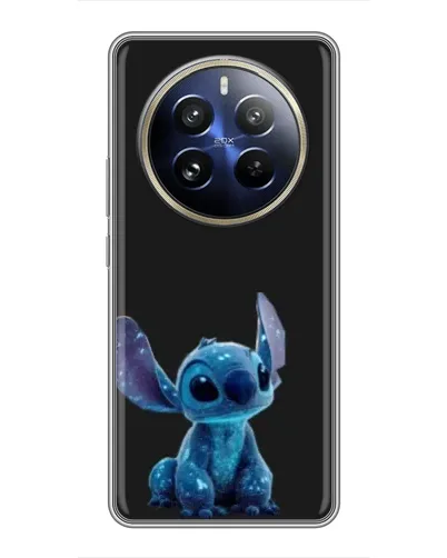 Чехол для Realme 12 Pro с картинкой «Стич на черном»