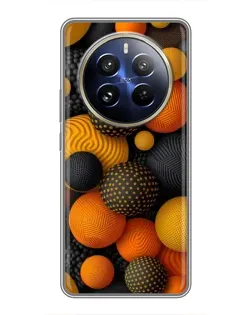 Чехол для Realme 12 Pro с картинкой «Объемные оранжевые сферы» Чехол для Realme 12 Pro с картинкой «Объемные оранжевые сферы»