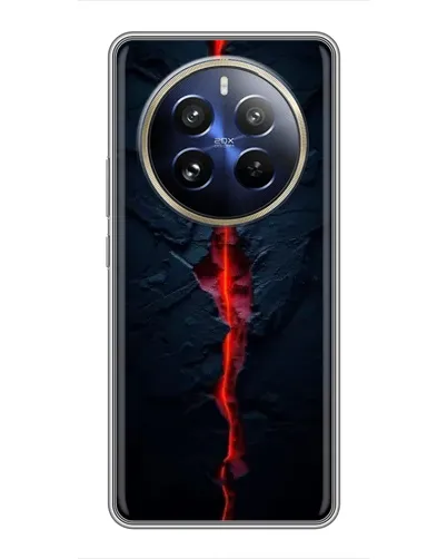 Чехол для Realme 12 Pro с картинкой «Kрасная лавовая трещина»