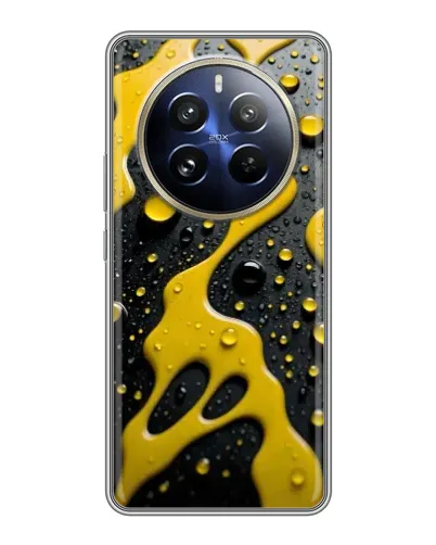 Чехол для Realme 12 Pro с картинкой «Жидкое желтое золото»