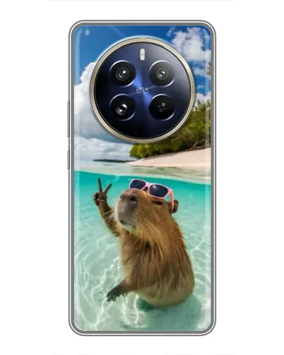 Чехол для Realme 12 Pro с картинкой «Капибара на море» Чехол для Realme 12 Pro с картинкой «Капибара на море»