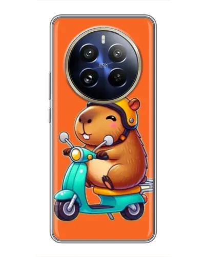 Чехол для Realme 12 Pro с картинкой «Капибара на скутере» Чехол для Realme 12 Pro с картинкой «Капибара на скутере»